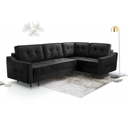 Rohová sedací souprava P Amalia - černá Rohová sedací souprava P Amalia - černá