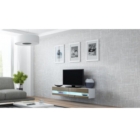 TV komoda VIGO NEW 140, bílá / latte lesk TV komoda VIGO NEW 140, bílá / latte lesk