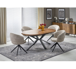 JASON rozkládací stůl, ořechový / černý (2p=1ks)