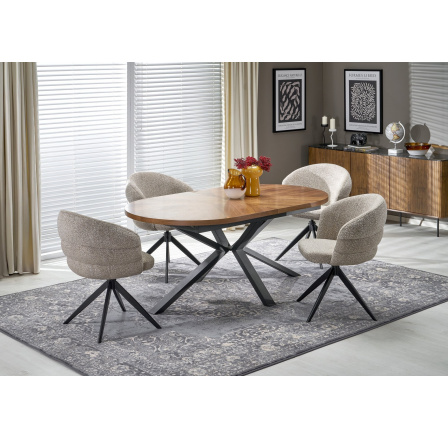 JASON rozkládací stůl, ořechový / černý (2p=1ks) JASON rozkládací stůl, ořechový / černý (2p=1ks)