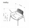 Křeslo MELBY, Černá/Šedá