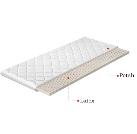Vrchní matrace - Topper LATEX 120x200 cm, Hypoalergenní potah Microfibre