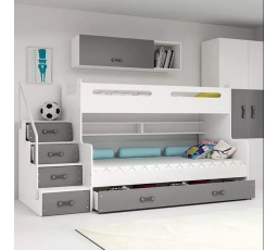 Dětská patrová postel MAX 3 Grafit, bez matrace 120 X 200