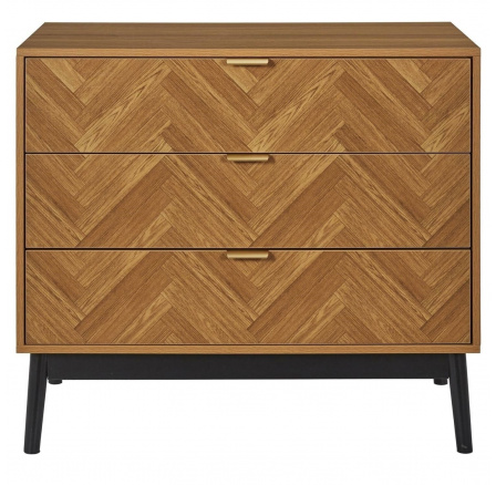 Komoda Felix 3 zásuvky rybí kost  přírodní