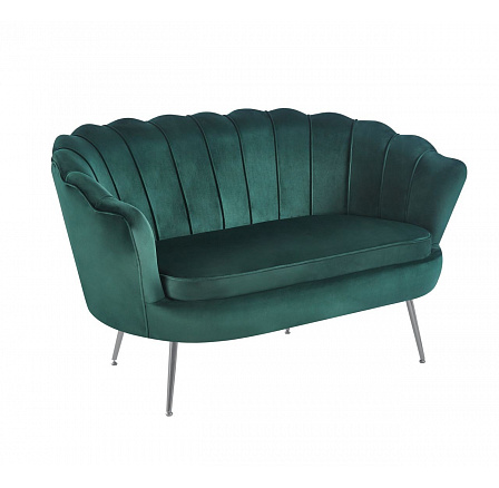 Sofa SF1-FXJG sametová zelená , nohy stříbrné