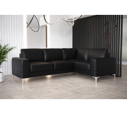 Rohová sedací souprava ARIA II 250x185 - černá eko kůže , pravá