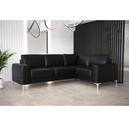 Rohová sedací souprava ARIA II 250x185 - černá eko kůže , pravá