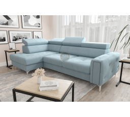 Rohová sedací souprava s funkcí spaní ORION 165x255 - modrá, levá