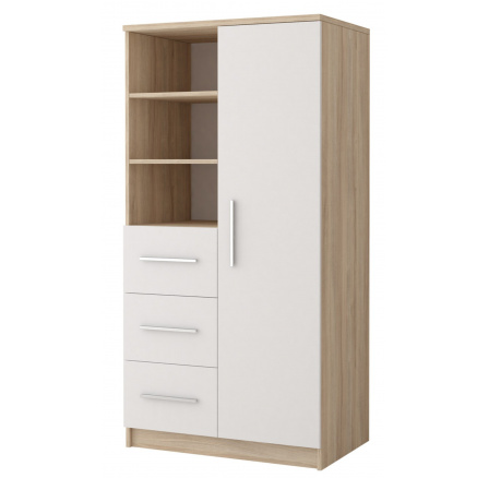 Regál OMEGA III - 05, Dub Sonoma/Bílá