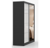 Šatní skříň MULTI 35 - 183 cm, Černá/Bílý Lesk