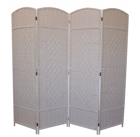 Paravan provázkový čtyřdílný barva bílá