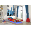 Postel s matrací a LED osvětlením AUTO 4x4 140x70 Červená