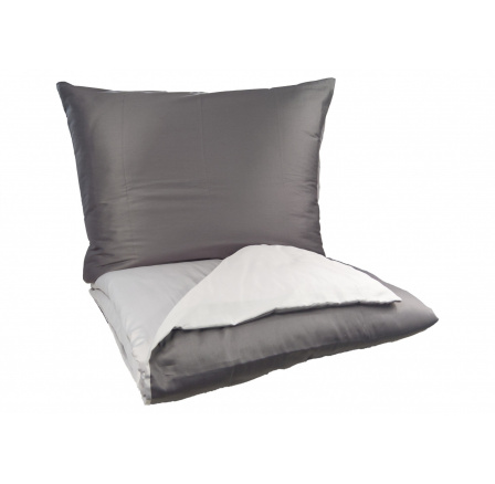 Prodloužené povlečení Satén UNI DUO 140x220, 70x90cm antracit/světle šedá Prodloužené povlečení Satén UNI DUO 140x220, 70x90cm antracit/světle šedá