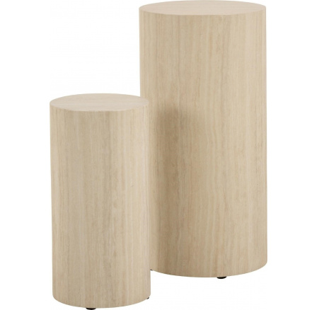 Sada 2 vysokých stolků Dice travertin