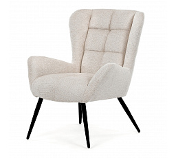 Křeslo ušák, béžová, látka, AK-H9206 CRM2