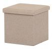Taburet s úložným prostorem, béžová, látka, TAB-461 CRM2