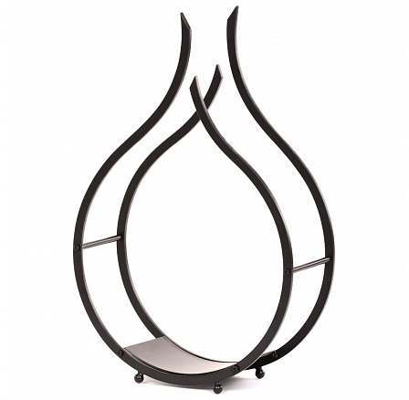 Stojan na dřevo ke krbu - tvar plamenu, kovový