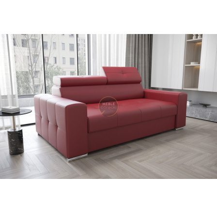 Sofa MARGO II 195 cm - přírodní kůže - červená kůže