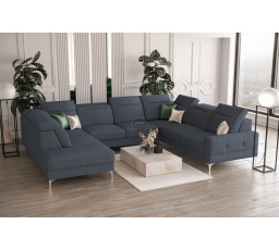 Rohová sedací souprava MALIBU MAX I 260x350x220 cm - modrá, Pravá strana