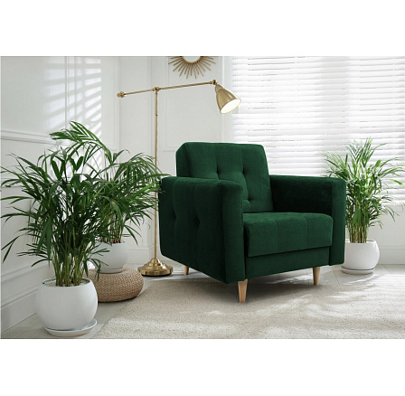 Křeslo LIZBONA Zelené, Kronos 19, Přírodní dřevo