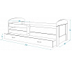 Dětská postel FILIP se šuplíkem bez matrace, 160x80 cm, Bílá/Dub Sonoma/Myška