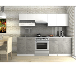 Kuchaňská linka Luigi III 180/240 bílá/beton