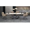 Jídelní stůl FERNANDO, Efekt bílého mramoru/Černá