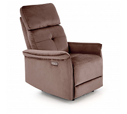 Křeslo SEMIR s funkcí elektrického rozkládání / USB zásuvka, moka (2p=1ks)