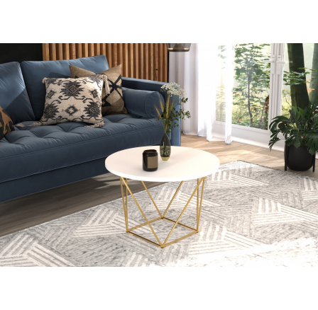 Konferenční stolek LIAM Zlatý+Bílý Konferenční stolek LIAM Zlatý+Bílý