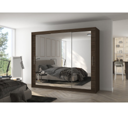 Posuvná skříň se zrcadlem CHESTER 250 Choco+Choco