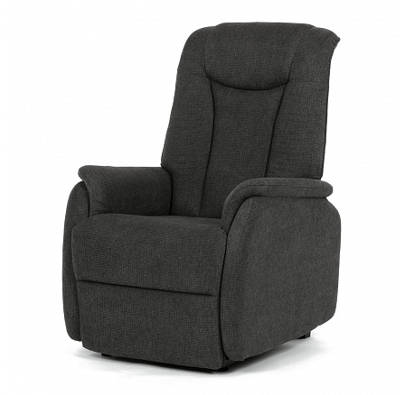 Polohovací křeslo, elektrické kabelové ovládání, šedá, látka, TV-L8963 GREY2