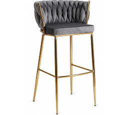 Barová židle FLORES 2 Šedá Sametová