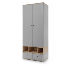 Šatní skříň ORO - OR1, Dub piškotový/Šedá