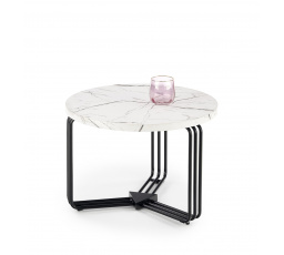 Konferenční stůl ANTICA M, efekt bílého mramoru/černý