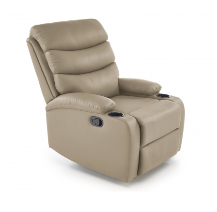 Polohovatelné křeslo PERUS, Béžová ekokůže