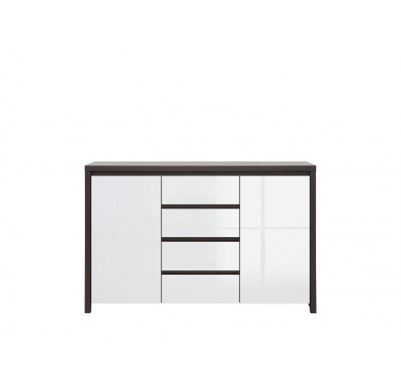 Komoda KASPIAN KOM2D4S wenge/bílý vysoký lesk Komoda KASPIAN KOM2D4S wenge/bílý vysoký lesk