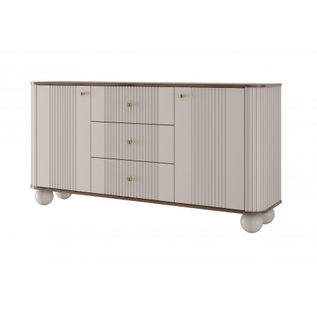 Komoda Vesper, kašmír / ořech / zlaté úchyty