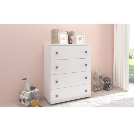 Komoda ELZA Bílá+Šedá