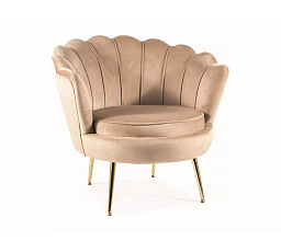 Křeslo CAMELLIA 1 VELVET, Béžový Bluvel 28/Zlatá