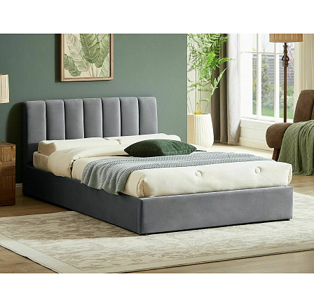 Postel s úložným prostorem MONTREAL Velvet, 120x200 cm, šedý Aksamit 192