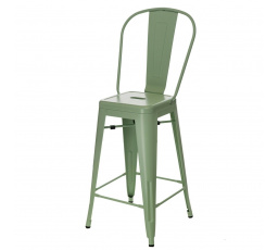 Barová židle Paris Back 66 cm zelená inspirovaná Tolix