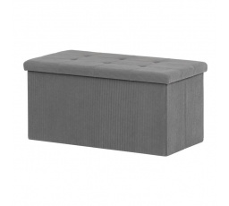 Taburet s úložným prostorem, šedá, manšestrová látka, TAB-472 GREY6