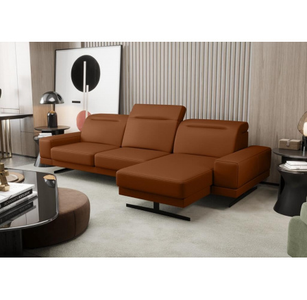 Rohová Kožená sedací souprava FIORE MINI 265x180 cm - přírodní kůže - volitelná barva, pravá