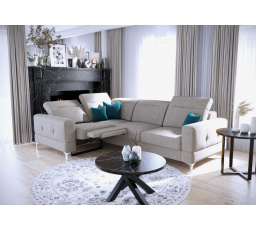 Rohová sedací souprava MALIBU , relax s funkcí spaní 185x250 cm šedá G80 - rychlé odeslání