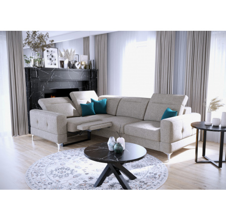Rohová sedací souprava MALIBU , relax s funkcí spaní 185x250 cm šedá G80 - rychlé odeslání