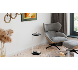 Pomocný stolek Claro kulatý průměr 30 cm - různé barvy na výběr - Černý MiniPearl, Bílý Mat