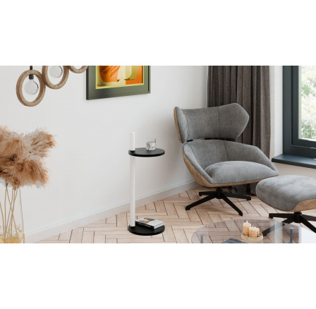 Pomocný stolek Claro kulatý průměr 30 cm - různé barvy na výběr - Černý MiniPearl, Bílý Mat