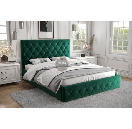 Postel ROMA - 140x200, Kovová na plynových zvedácích, zelená