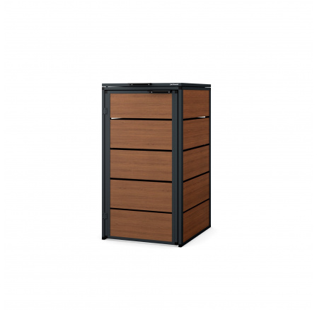 Jednokomorová popelnicová skříň 120L, antracit - ořech