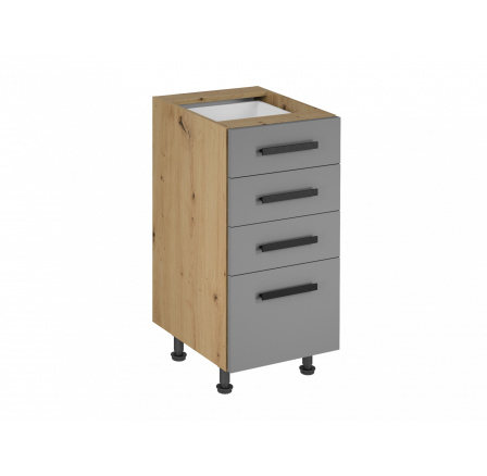 Kuchyňská dolní skříňka Langen D40S4, béžová/ dub artisan Kuchyňská dolní skříňka Langen D40S4, béžová/ dub artisan